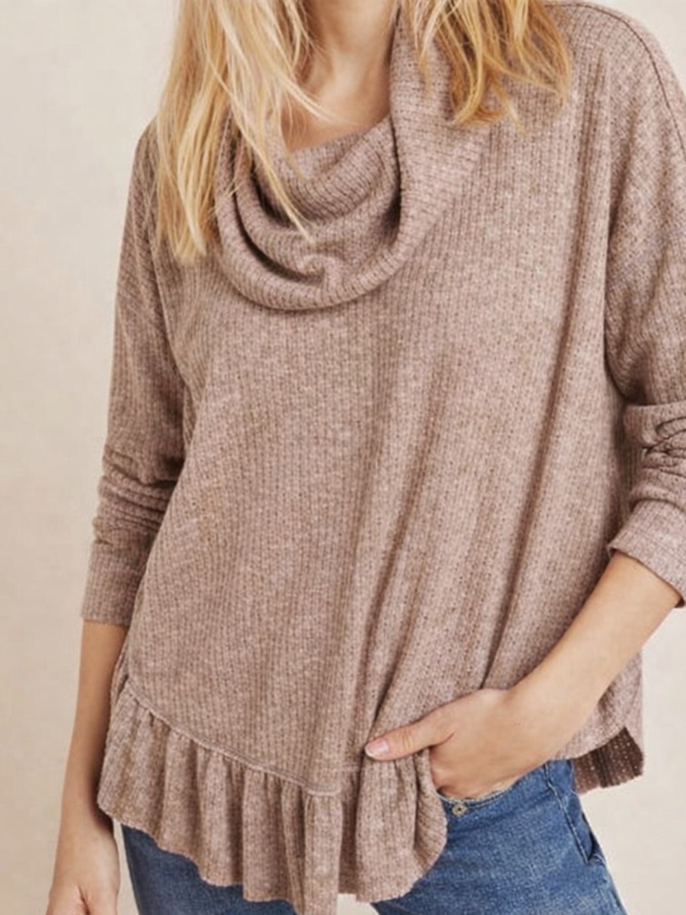 Anthropologie Maeve Cowl-Neck Sweater